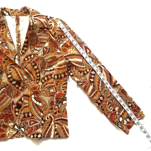 Vintage Inspired Print Corduroy Blazer - Picture 2 of 8